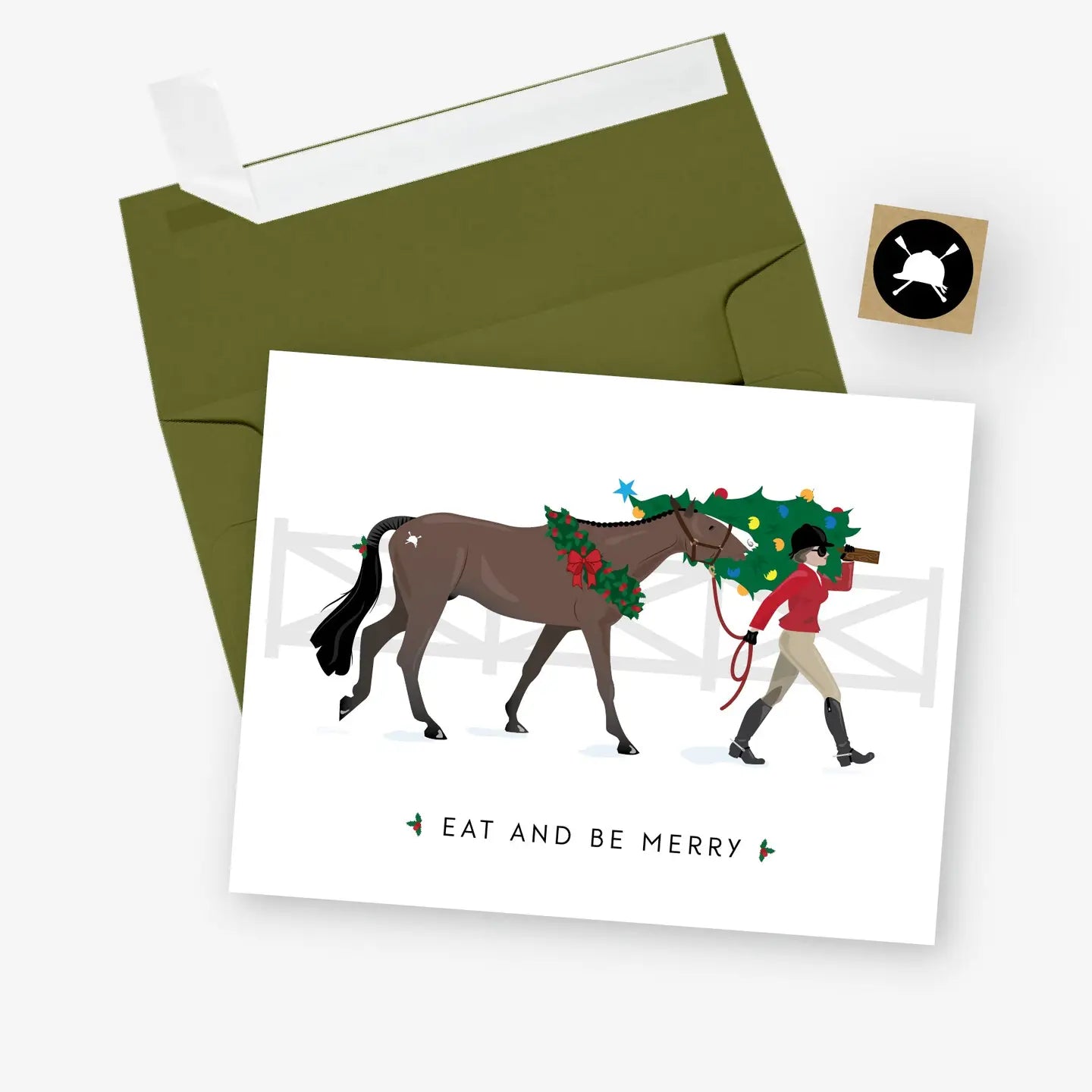 Eat+Be Merry English Equestrian Christmas Card
