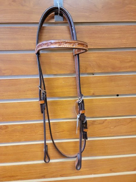 Red Cliff's Tack Western Barbed Wire Stamped Headstall - Final Sale