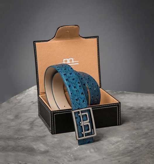 AA Platinum Leather Belt with Box