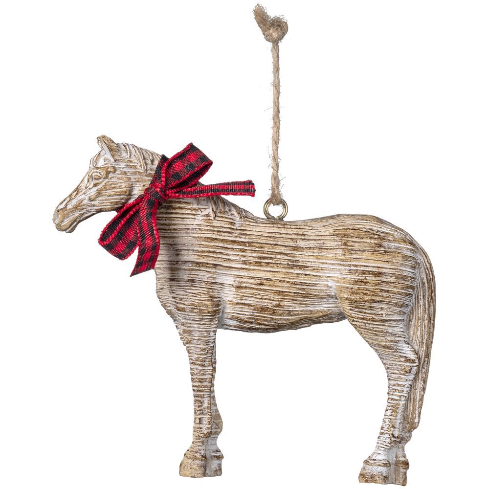HORSE WITH BOW ORNAMENT