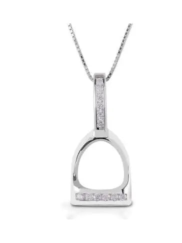 Awst Int'l Sterling Silver & Cz Stirrup Necklace