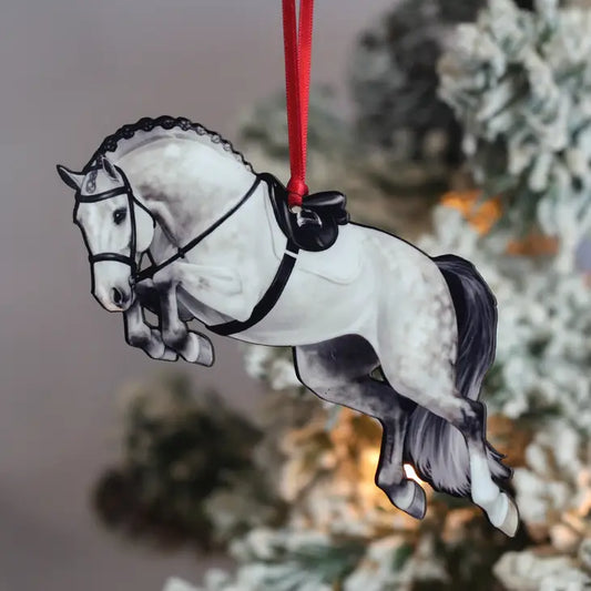 Jumping Horse Ornament-Gray Hunter