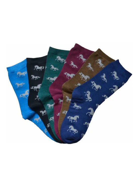 Awst Int'l Ladies' "Lila" Horses All Over Darks Crew Socks