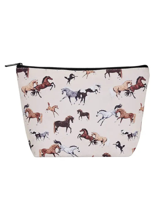Awst Int'l "Lila" Horses All Over Cosmetic Pouch