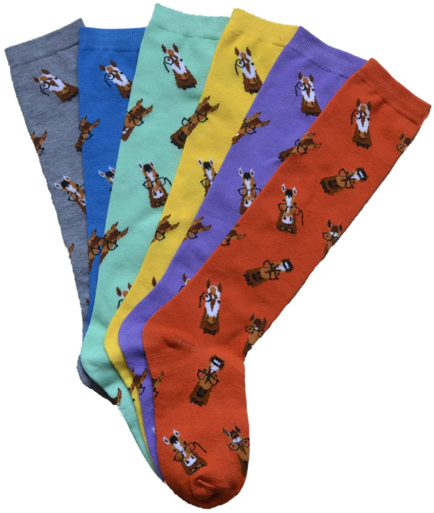 HORSES W/ SPECTACLES Knee High Socks