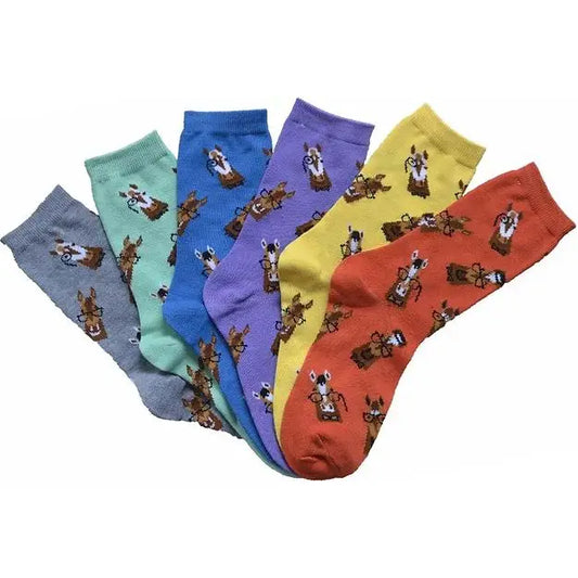 Horses with Spectacles Crew Socks
