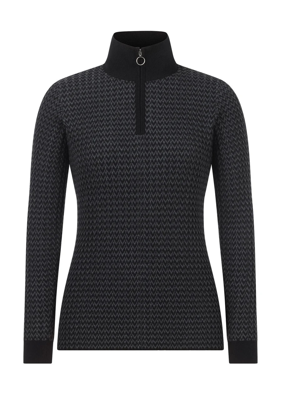 Kerrits Quarter Zip Herringbone Sweater