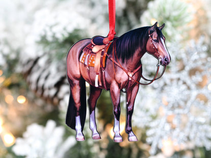 Western Ranch Horse Ornament - Bay