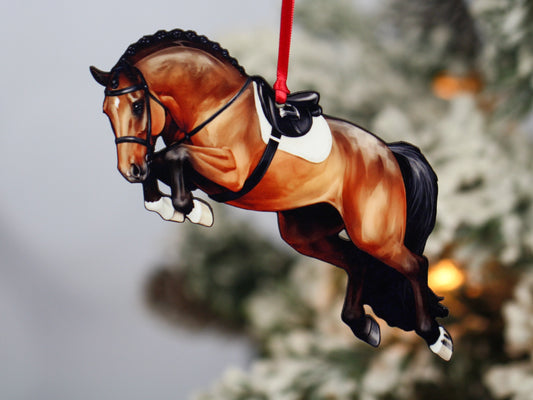 Jumping Horse Ornament -Bay Hunter