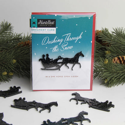Hunt Seat Paper Co. Dashing Equestrian Christmas Ornament Greeting Card