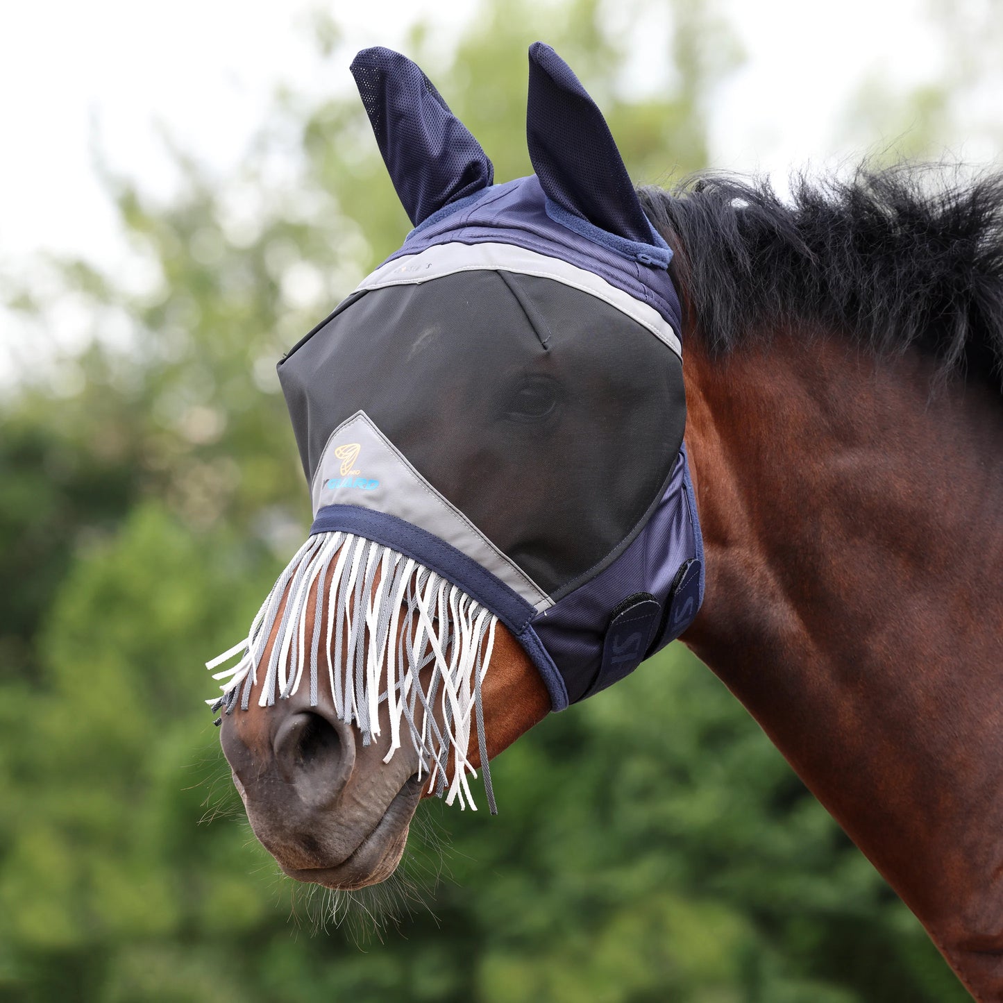 FlyGuard Pro Fine Mesh Fly Mask with Ears & Nose Fringe