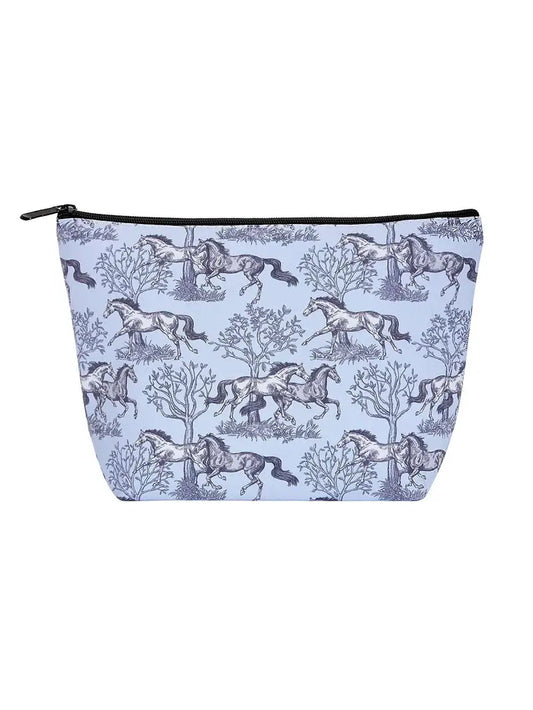 Awst Int'l "Lila" Blue Toile Large Cosmetic Pouch