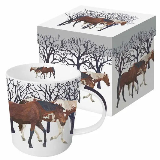 Mug in a Box- Winter Horses