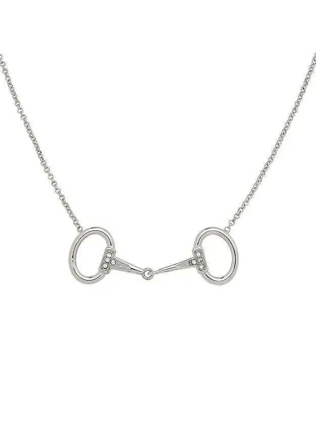 Awst Int'l Rhodium Horse Snaffle Bit Necklace