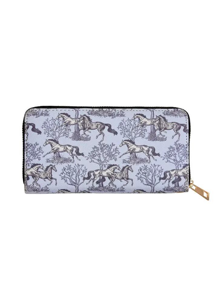 Awst Int'l "Lila" Blue Toile Clutch Wallet