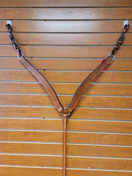 Red Cliff's Tack Barbed Wire Tooled Western Breastcollar