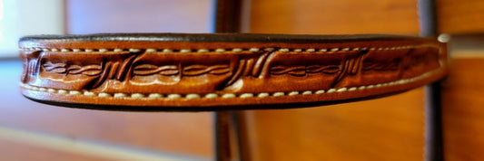 Red Cliff's Tack Western Barbed Wire Stamped Headstall - Final Sale