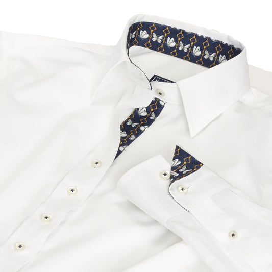 Essex Classics Dora White Butterfly Tailored Shirt