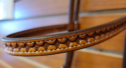 Red Cliff's Tack Western Headstall w/ Star Stamped Tooling - Final Sale