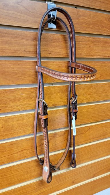 Red Cliff's Tack Western Headstall w/ Star Stamped Tooling - Final Sale