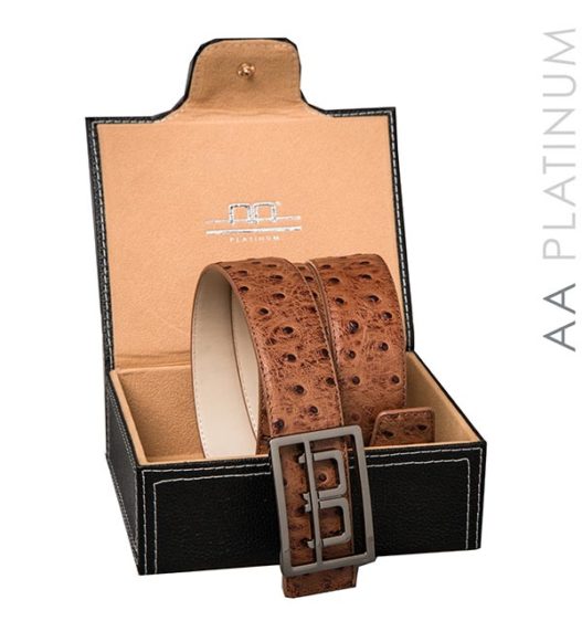 AA Platinum Leather Belt with Box